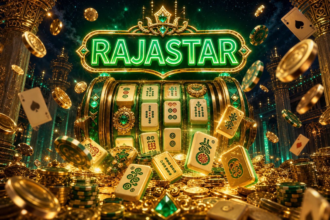 Ilustrasi halaman FAQ RAJASTAR dengan simbol bonus pendaftaran dan panduan klaim hadiah