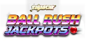 Tampilan antarmuka permainan Ball Rush Jackpots dengan papan pasak berwarna cerah.